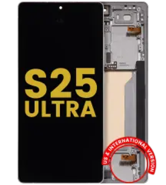 Samsung Galaxy S25 Ultra Display + Frame - Titanium White Silver Refurbished