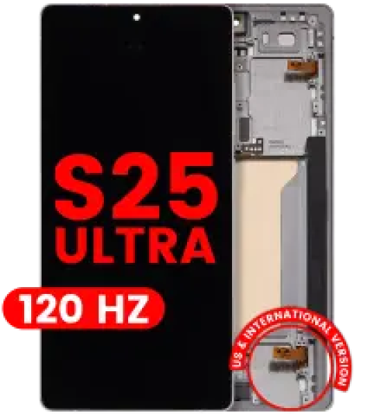Samsung Galaxy S25 Ultra Display + Frame (120Hz) - Titanium White Silver Soft Oled AM Plus