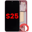Samsung Galaxy S25 Display + Frame - Coral Red Soft Oled