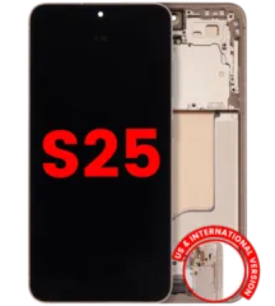 Samsung Galaxy S25 Display + Frame - Pink Gold AM Plus