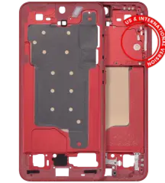 Samsung Galaxy S25 Mid-Frame Housing - Coral Red OEM-Equivalent
