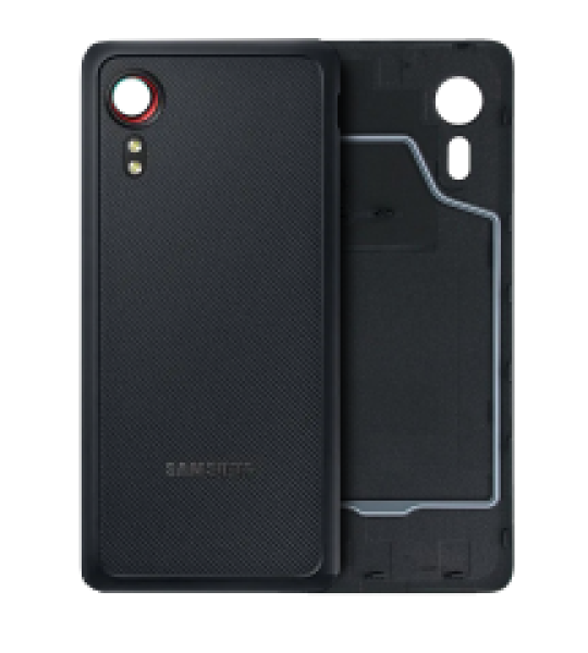 Back Cover Glass With Camera Lens For Samsung Galaxy Xcover 5 (Service Pack) (Black)