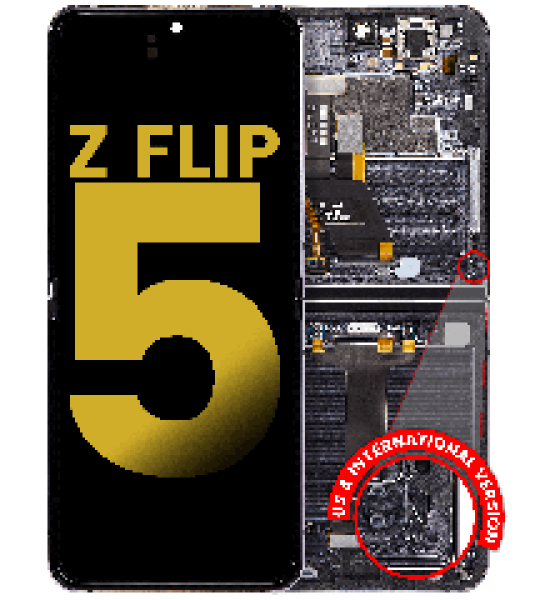 Samsung Galaxy Z Flip 5 Display + Frame Inner - Graphite Refurbished