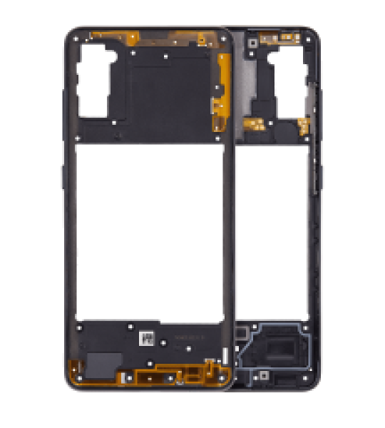 Samsung Galaxy A41 Mid-Frame Housing - Prism Crush Black AM Plus
