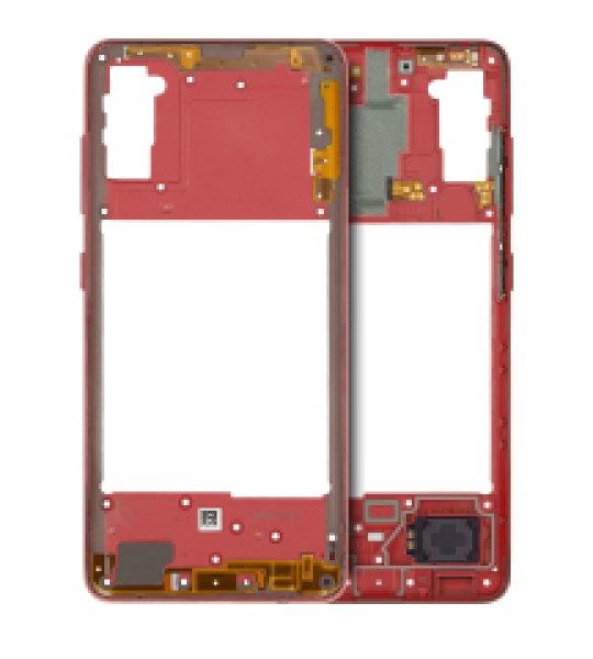 Mid-Frame Housing For Samsung Galaxy A41 (A415 / 2020) (Aftermarket Plus) (Prism Crush Red)