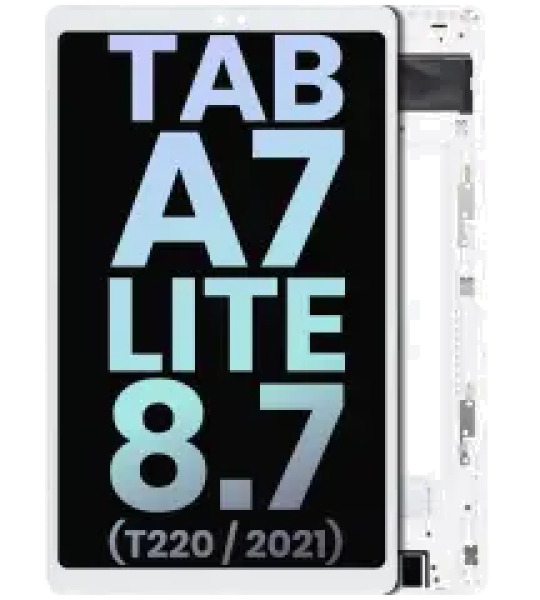 Samsung Galaxy Tab A7 Lite 8.7" (T220) (2021) (WiFi Version) Display + Frame - White SVP