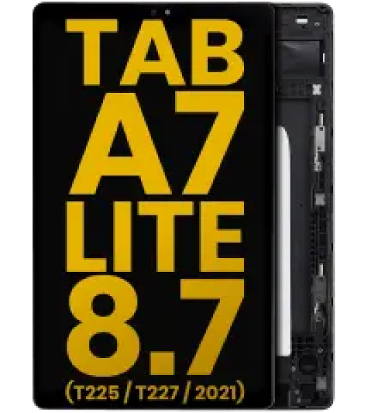 Samsung Galaxy Tab A7 Lite 8.7" (T225 / T227) (2021) (Cellular Version) Display + Frame - Black Refurbished
