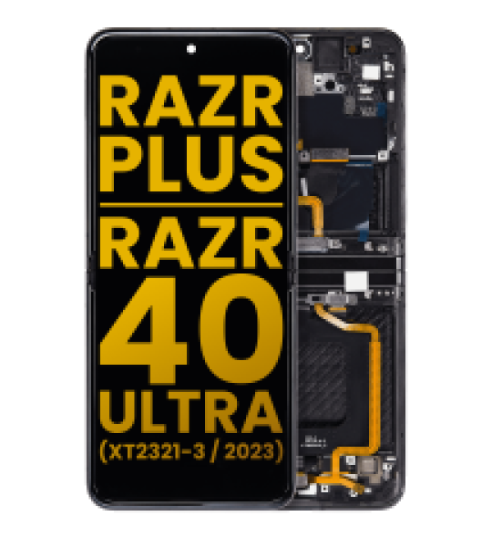 Motorola Moto Razr Plus / Razr 40 Ultra (2023) Display + Frame (Inner) - Infinite Black Refurbished