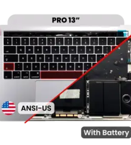 Apple Macbook Pro 13 (A1706) Top Case with Keyboard & Battery (US English) - Silver Pulled A