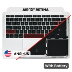 Apple Macbook Air 13 (A2179) Top Case with Keyboard and Battery (US English) - Silver Pulled B