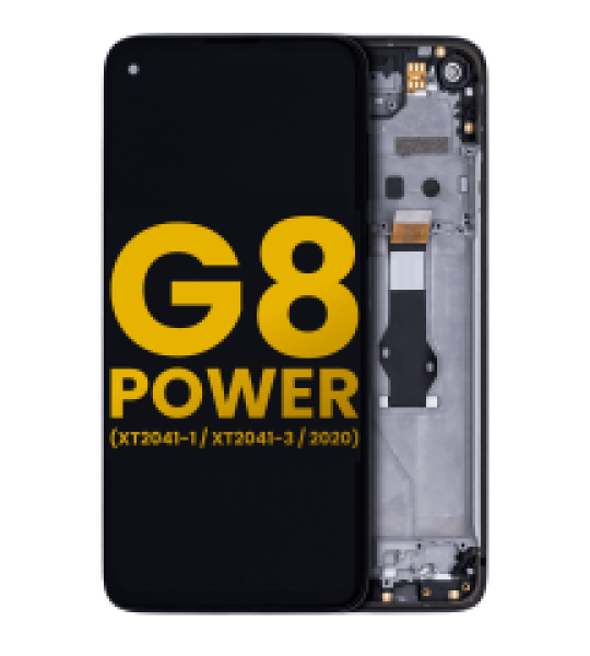 Motorola Moto G8 Power Display + Frame - Smoke Black Refurbished