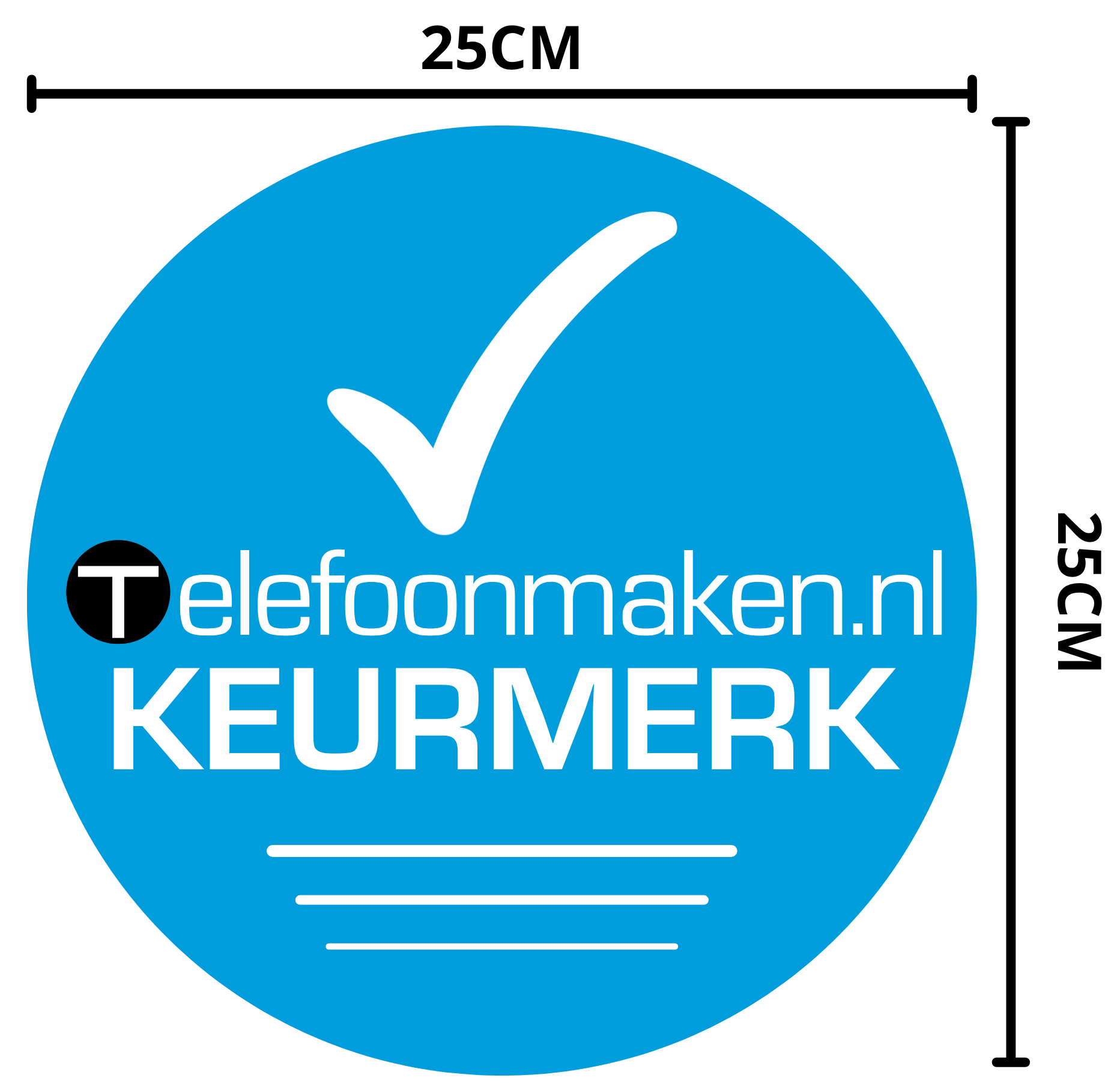 Telefoonmaken.nl Keurmerk Etalage Sticker (25cm x 25cm)
