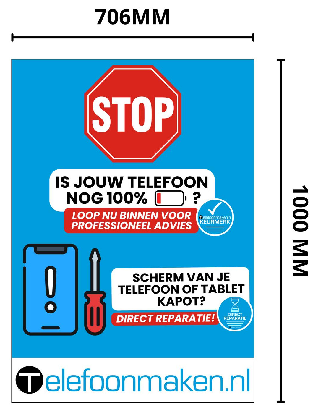 Telefoonmaken.nl Poster (70.6cm x 100cm) (B1 Formaat)